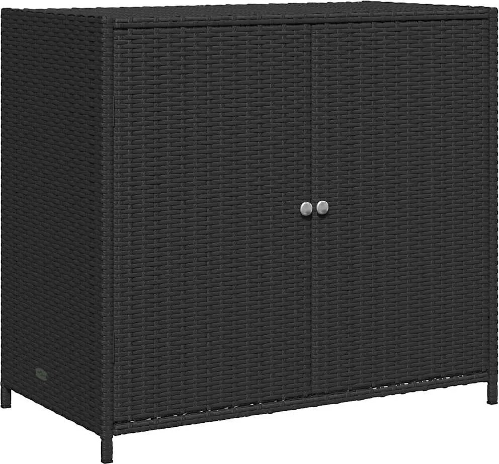 vidaXL fekete polyrattan kerti tárolószekrény 83 x 45 x 76 cm