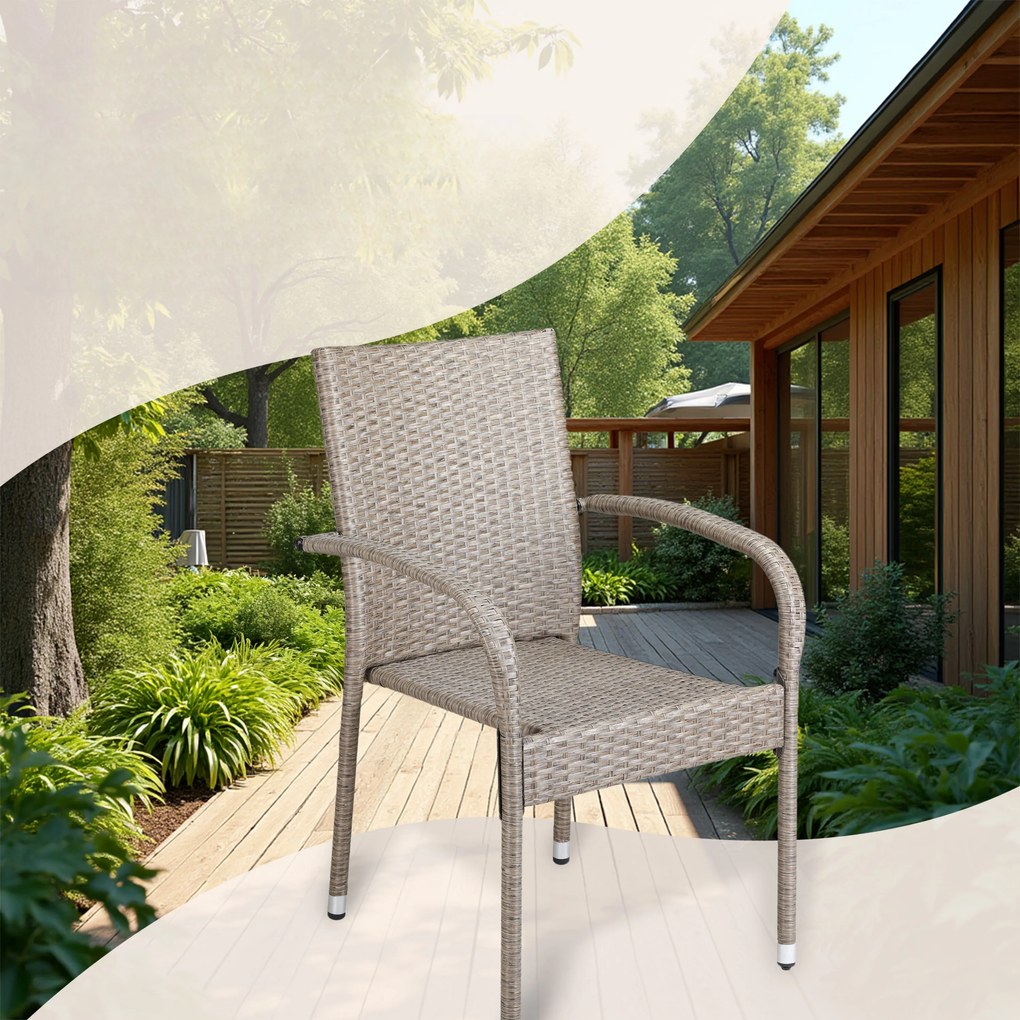 Deuba Comfort polyrattan székek 4 db - krémszínű