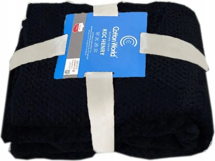 Dombornyomott Takaró 160x200 Henry Black Fekete