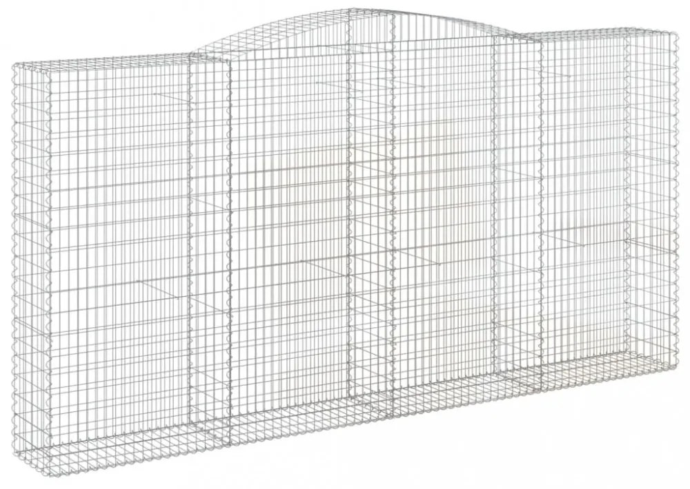 7 db íves horganyzott vas gabion kosár 400x50x200/220 cm