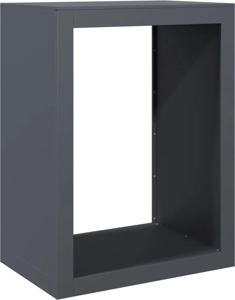 vidaXL antracitszürke acél tűzifatároló 60 x 40 x 80 cm