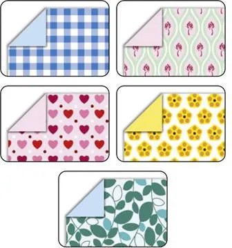 Origami papír, 15x15 cm, 80 g, 50 lap, FOLIA Sweet, 5 különböző minta (FL4911515)
