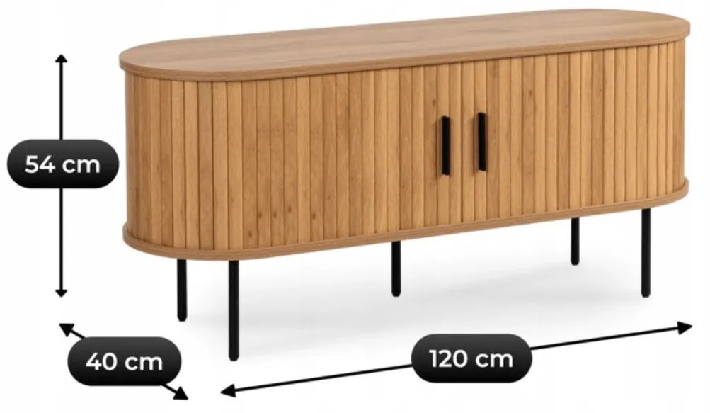 Szafka RTV Dwudrzwiowa 120 cm TRISH Dąb