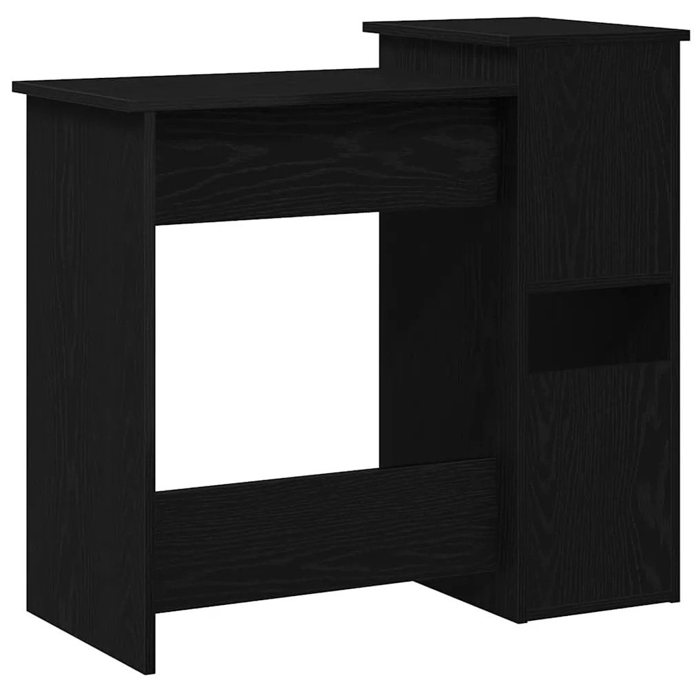 fekete forgácslap íróasztal polcokkal 84x40x78 cm