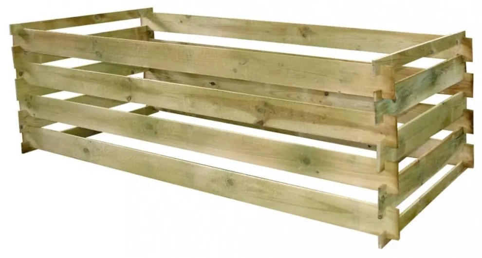 lécezett komposztáló impregnált fenyőfából 180x90x90 cm
