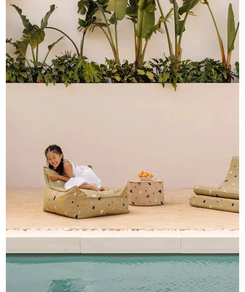 Világosbarna buklé-zsenília gyerek puff Terrazzo – Wigiwama