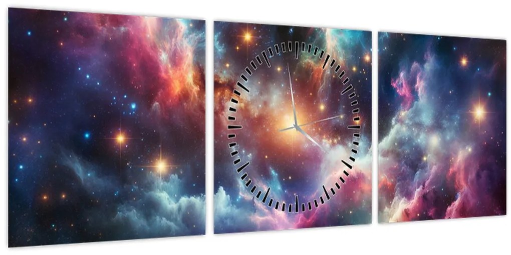 Kép - Sötét univerzum (órával) (90x30 cm)