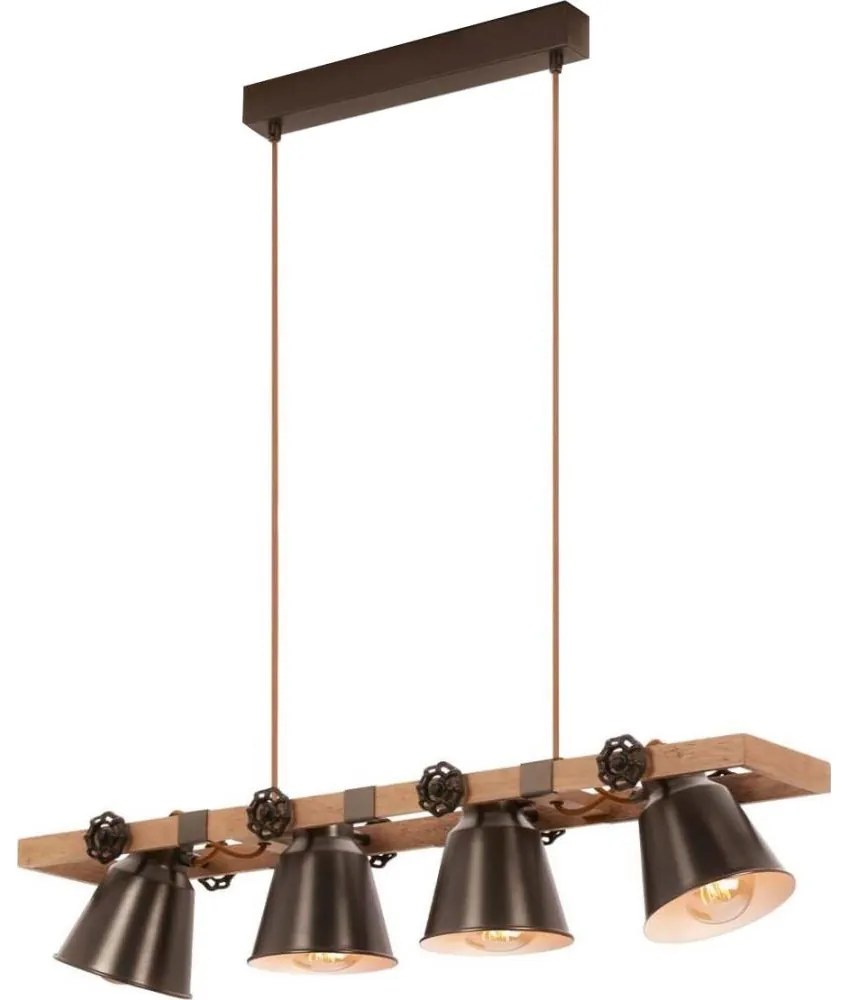 Briloner 4406-044 - Csillár zsinóron TALE 4xE27/40W/230V barna