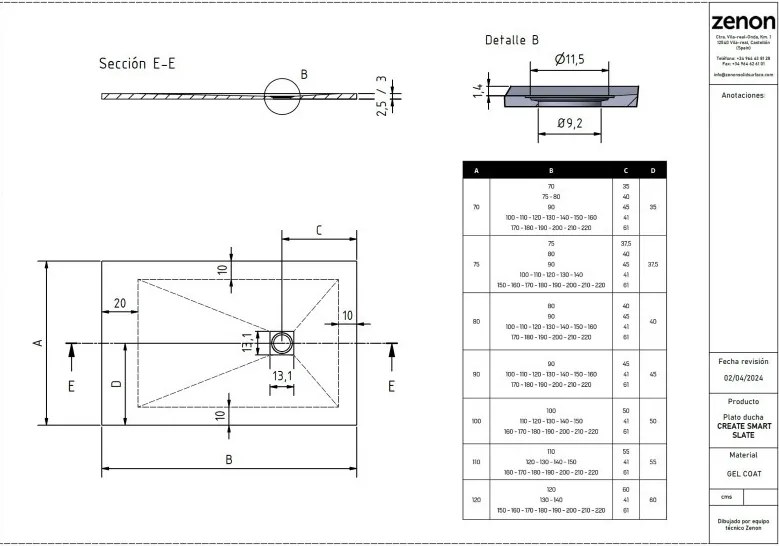 Create Smart Caleido White zuhanytálca_100X190