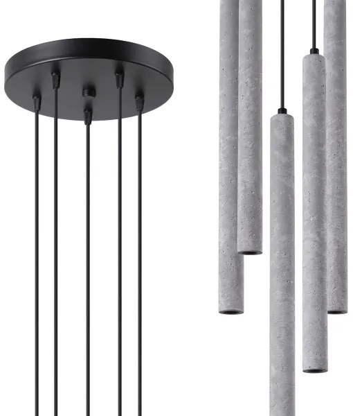 Sollux SL.1275 - Csillár zsinóron PASTELO 5xG9/8W/230V beton