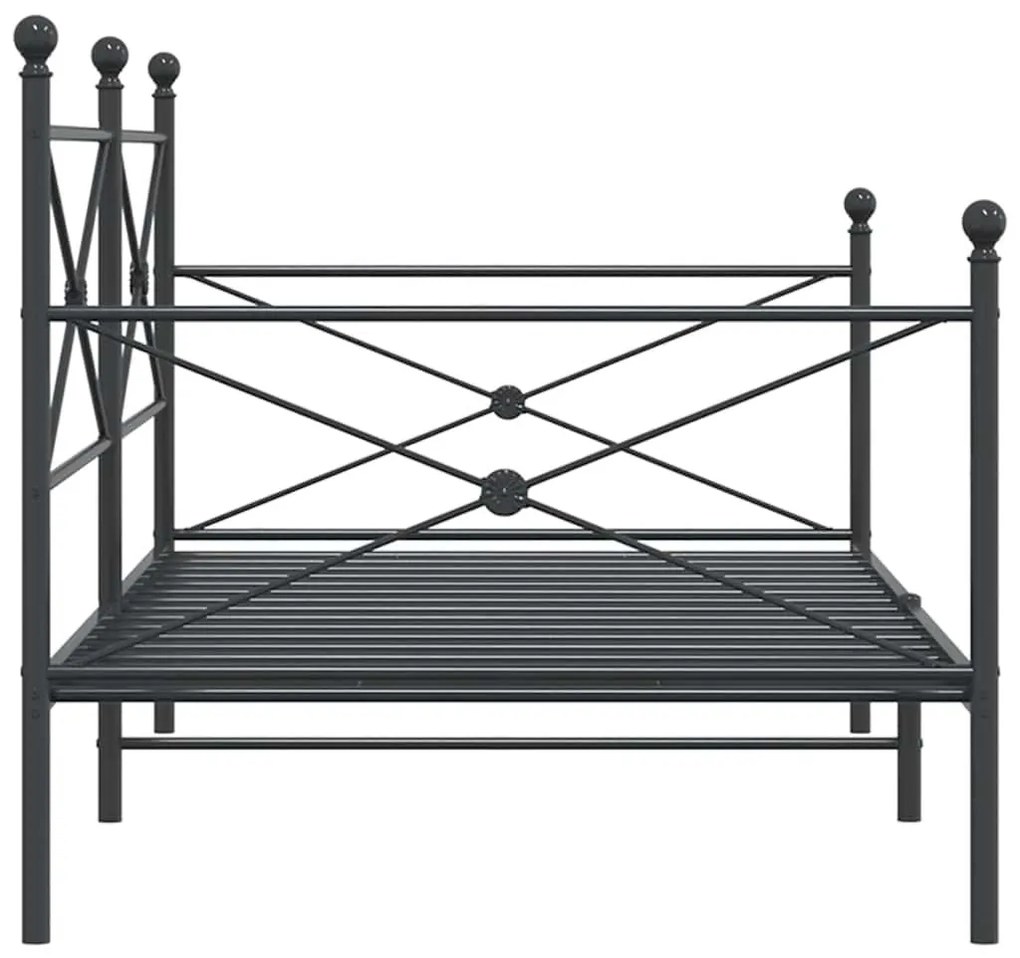 kanapéágy matrac nélkül fekete 107x203 cm acél