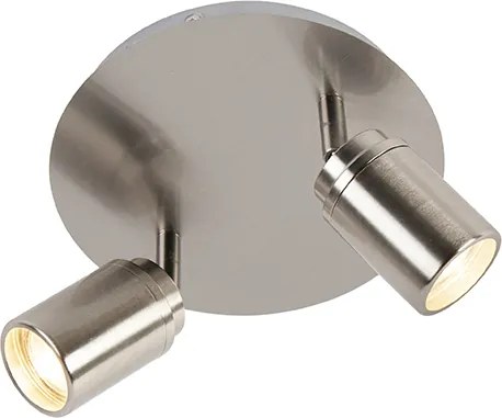 Modern fürdőszoba spotlámpa acél 2-lámpás IP44 - Ducha