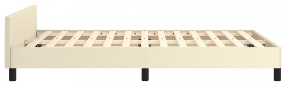 krémszínű ágykeret fejtámlával matrac nélkül 120x200 cm
