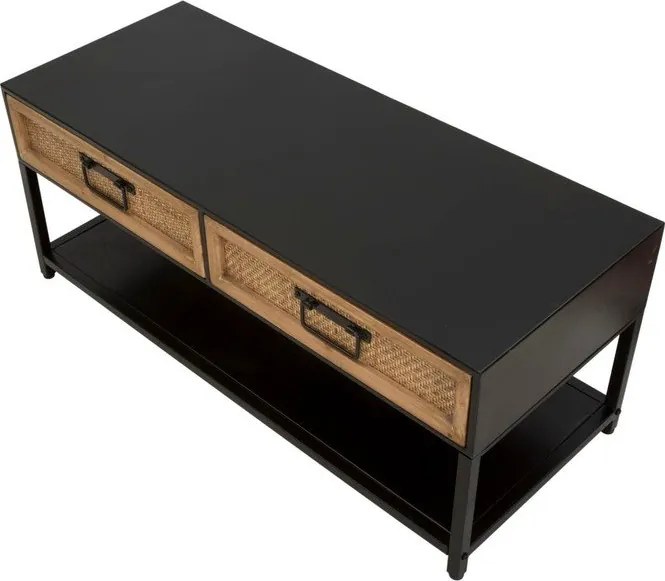 Fekete-natúr színű fém TV-állvány 95x38x38 cm Hanoi – Mauro Ferretti