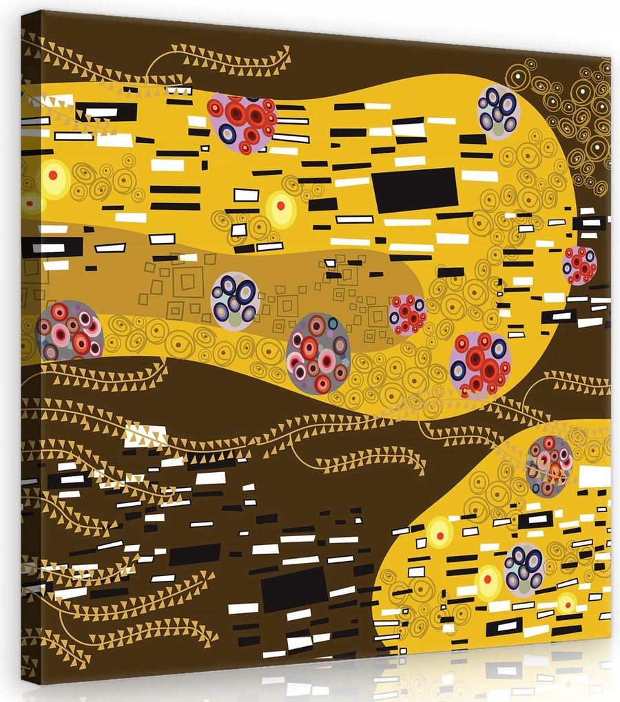 Vászonkép 80x80 Absztrakt dekoráció arany geometria dísz színek művészet