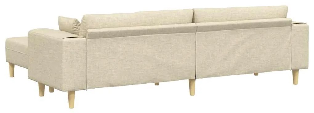Szövet kanapé párnával 3 pcs Krém 208 cm szövet