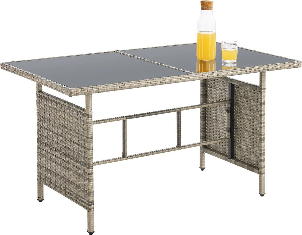 Juskys Rattan kerti bútor szett Turin - szürke