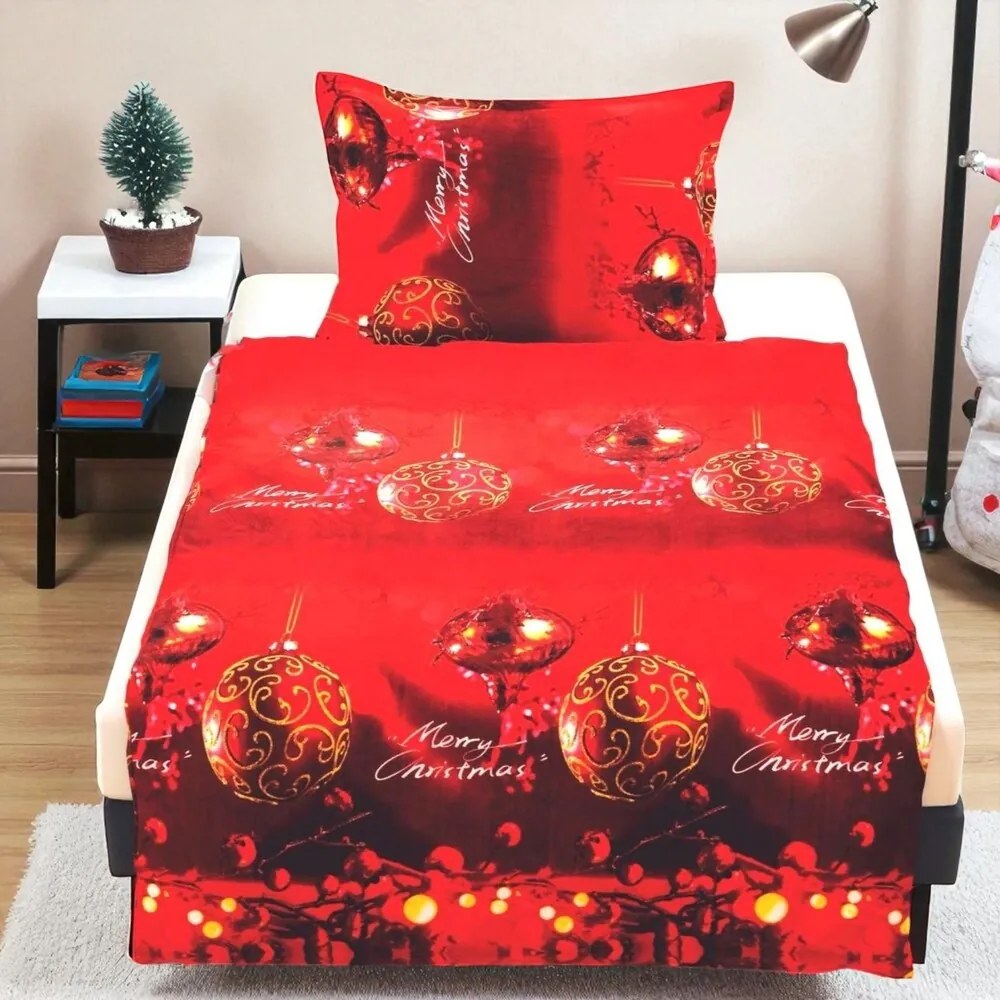 Mikroplüss ágynemű Homa LEVINA RED CHRISTMAS 140x200 cm