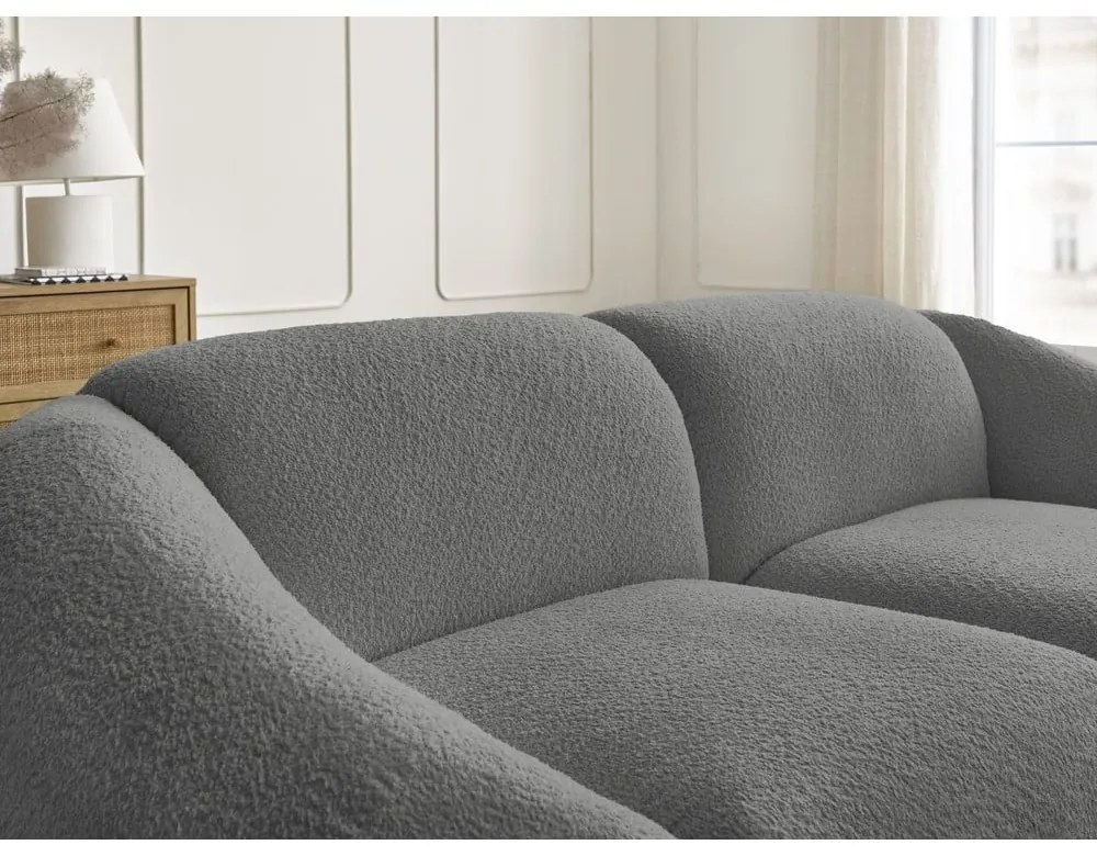 Szürke buklé kanapé 230 cm Tina – Bobochic Paris
