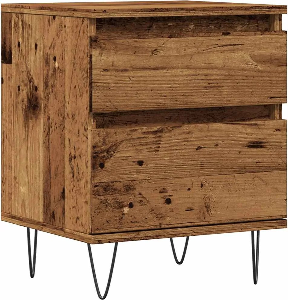 vidaXL antik fa színű szerelt fa éjjeliszekrény 40 x 35 x 50 cm