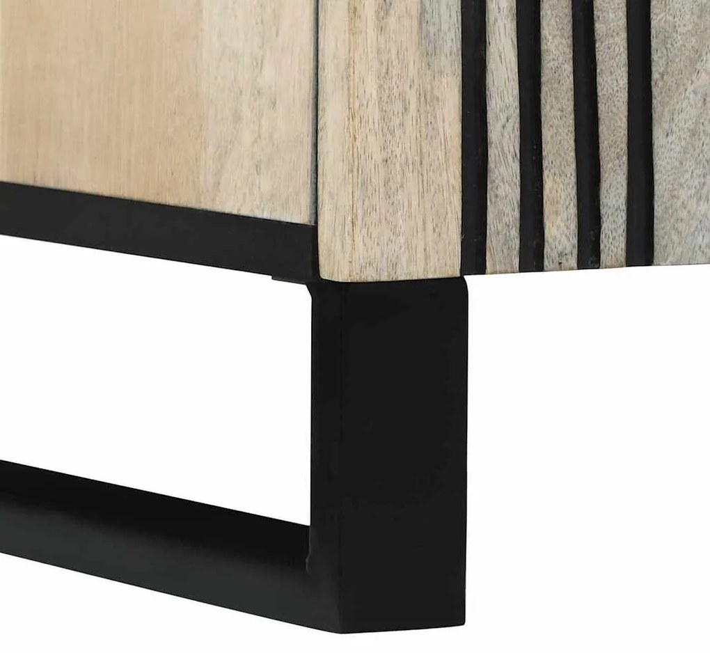 TV szekrény Fehér 160 x 30 x 30.5 cm tömör mangófa