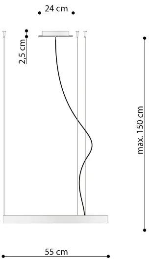 Thoro TH.217 - LED Csillár zsinóron RIO LED/30W/230V CRI95 4000K átm. 55 cm arany