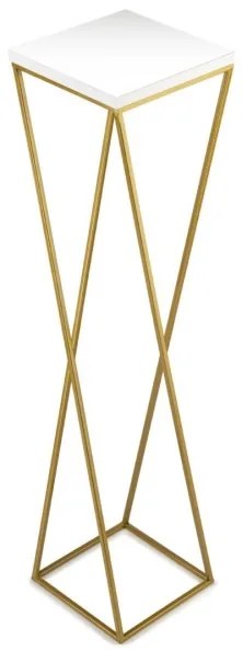 LOFT virágtartó állvány 100x24 cm arany/fehér
