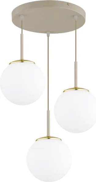 Brilagi - Kábeles csillár MILO ECRU 3xE27/60W/230V bézs/arany