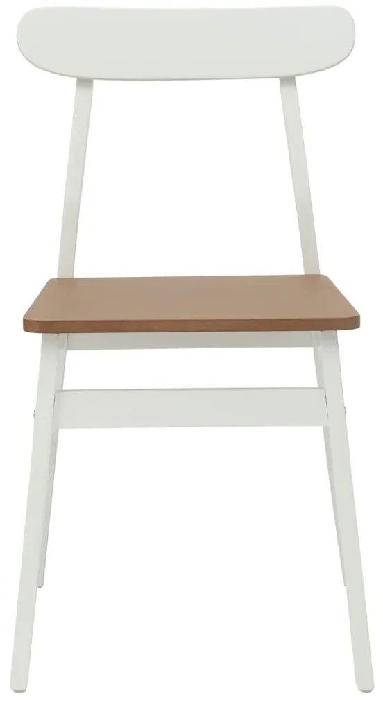 Étkezőszék 2 pcs Fehér és Természetes Tömör fa