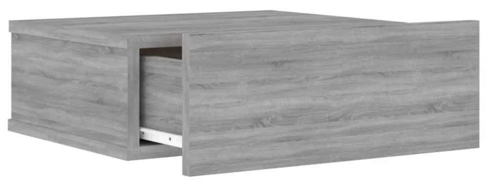 2 db szürke-sonoma szerelt fa függő éjjeliszekrény 40x30x15 cm