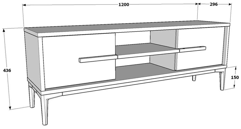 TV szekrény Eslem - White, Walnut