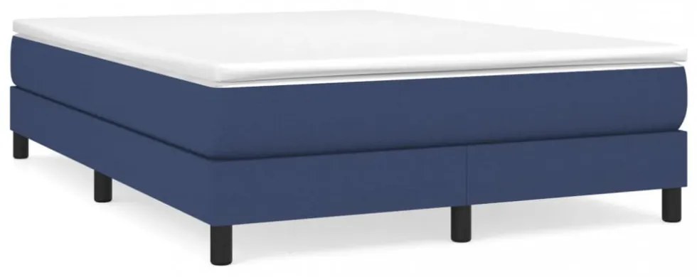 kék szövet rugós ágykeret 140 x 200 cm