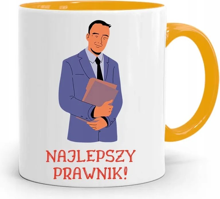 Sárga Bögre Ajándék Ügyvédnek A Legjobb Ügyvéd fényképes nyomtatással