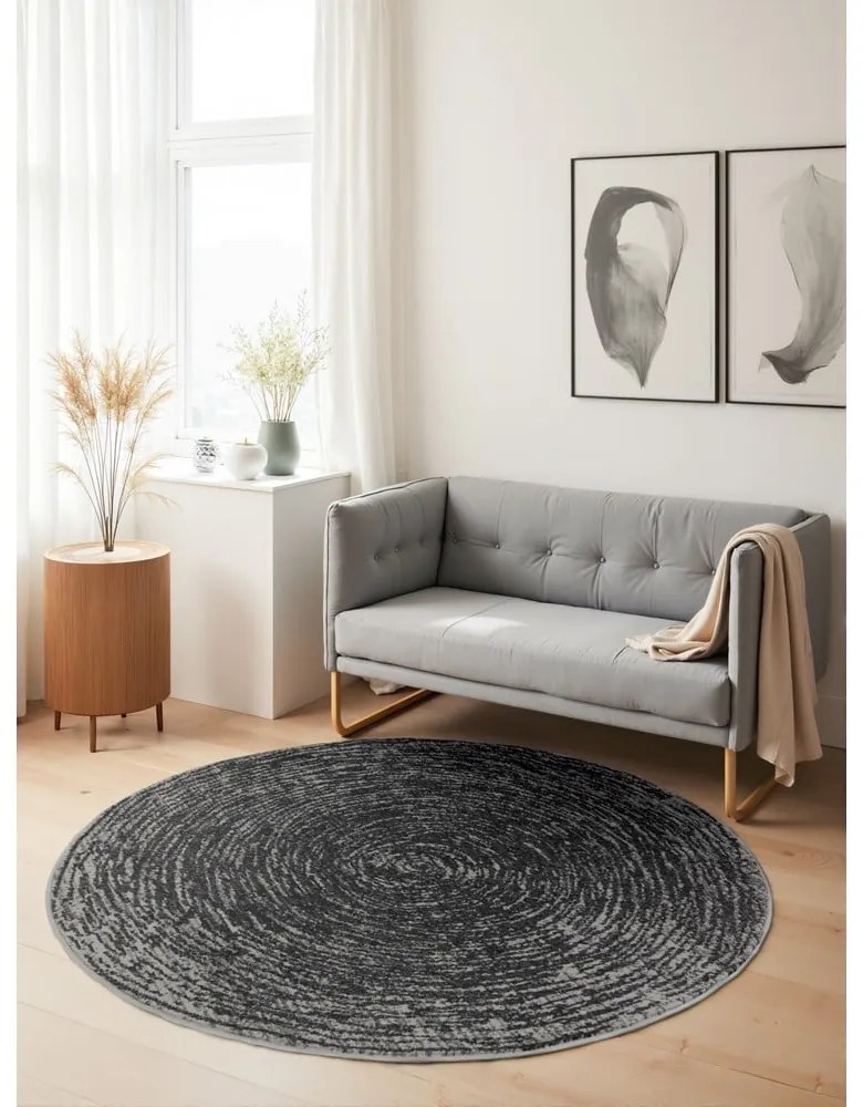Szürke kerek szőnyeg ø 120 cm Gloria Cavallo – Hanse Home