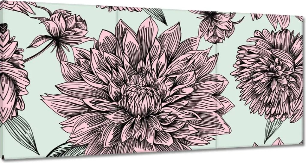 Vászonkép 60x30 Púderrózsaszín Virág