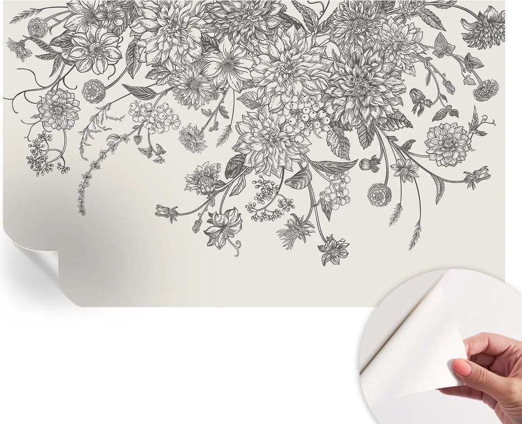 Öntapadós tapéta Divatos 3D fali ragasztóval Virágmintás 416x254 cm