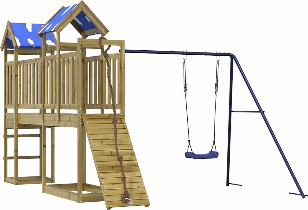 vidaXL impregnált fenyőfa kültéri játszószett