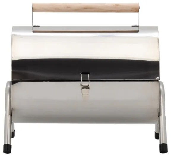 Hordozható faszén grill fényes króm