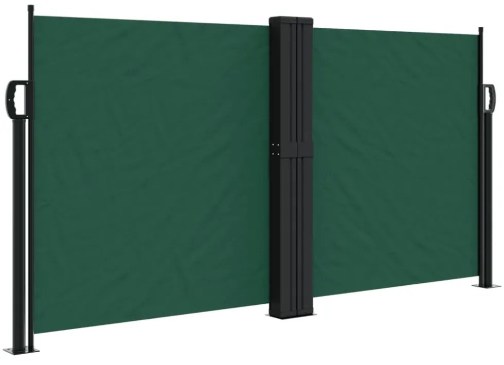 sötétzöld behúzható oldalsó napellenző 120 x 600 cm