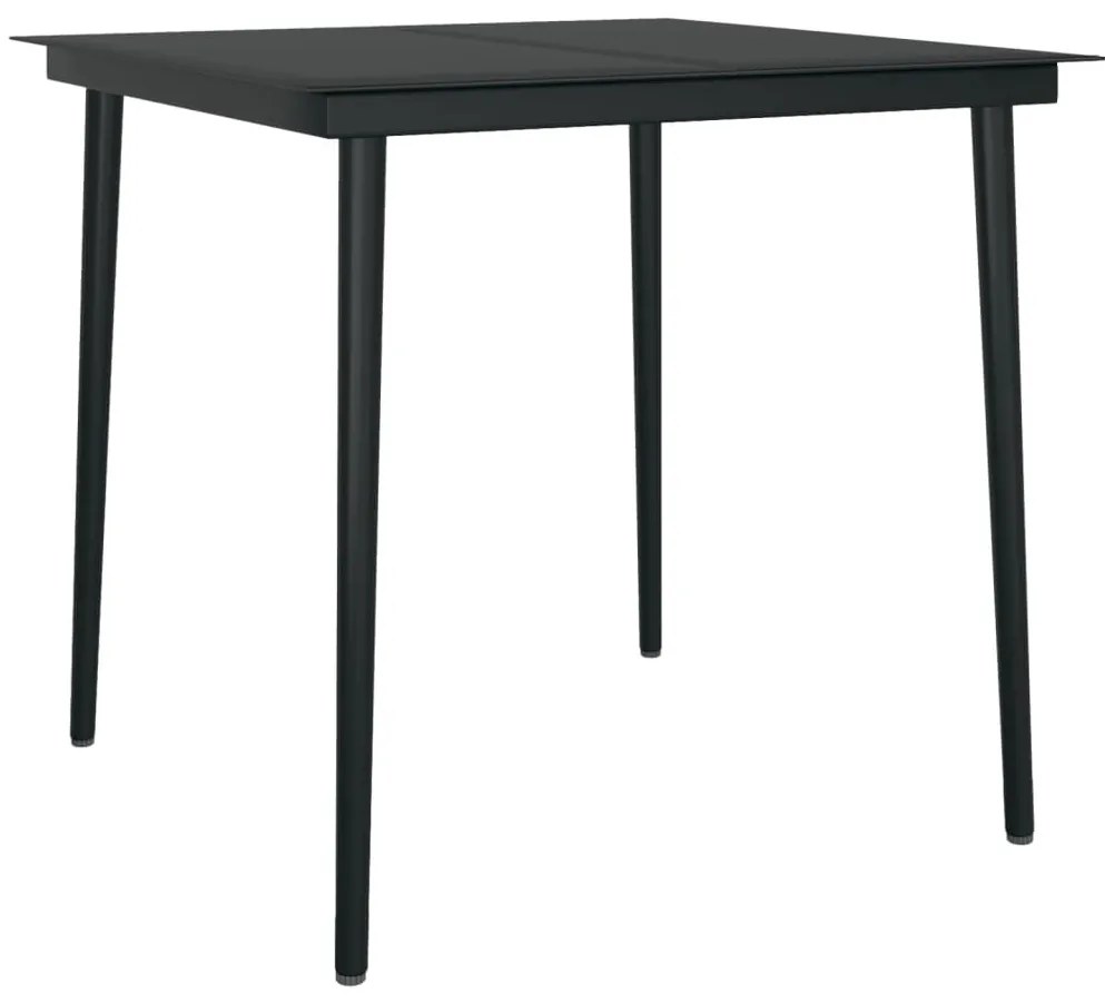 3 részes fekete PVC rattan kerti étkezőgarnitúra