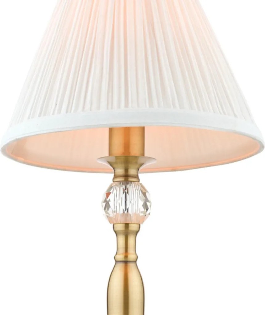 LAURA ASHLEY 3742284-Q ELLIS Kristály Asztali lámpa Antik sárgaréz, Elefántcsont színű E14 IP20