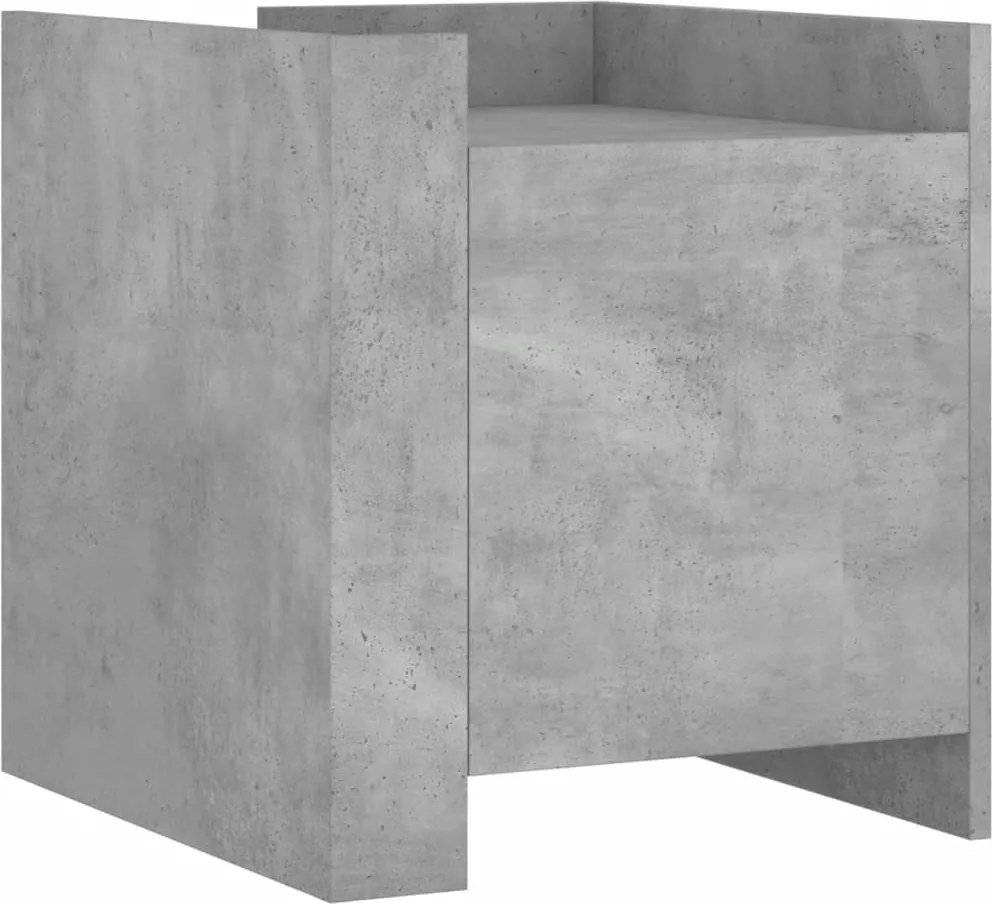 vidaXL betonszürke szerelt fa éjjeliszekrény 45 x 50 x 50 cm