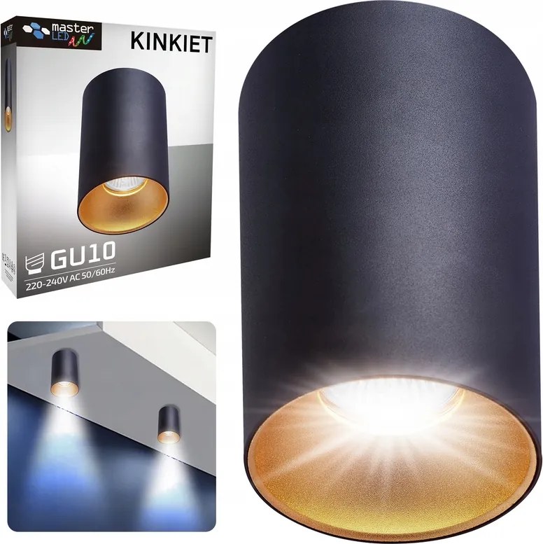 Falra Szerelhető Halogén Led Mennyezeti Lámpatest GU10 35W Fekete-arany