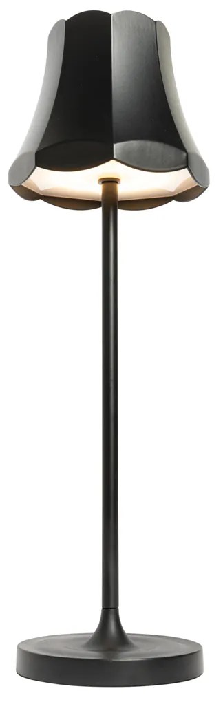 Retro asztali lámpa fekete újratölthető IP44 - Granny