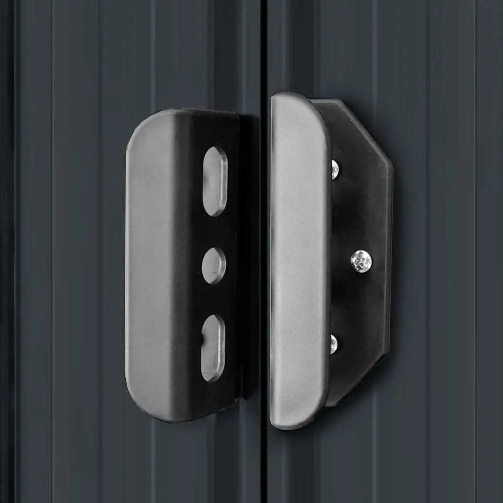 antracitszürke acél kerti fészer 204 x 132 x 186 cm