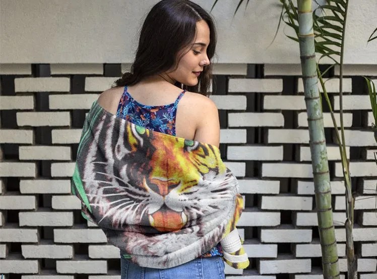 Strand fürdőlepedő TIGER 70x140 cm