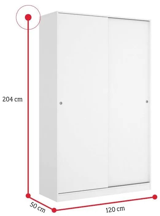 SLIDO 3 ruhásszekrény, 120x204x50, természetes