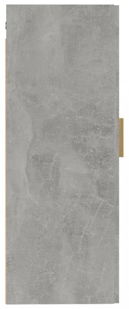 betonszürke szerelt fa faliszekrény 35 x 34 x 90 cm