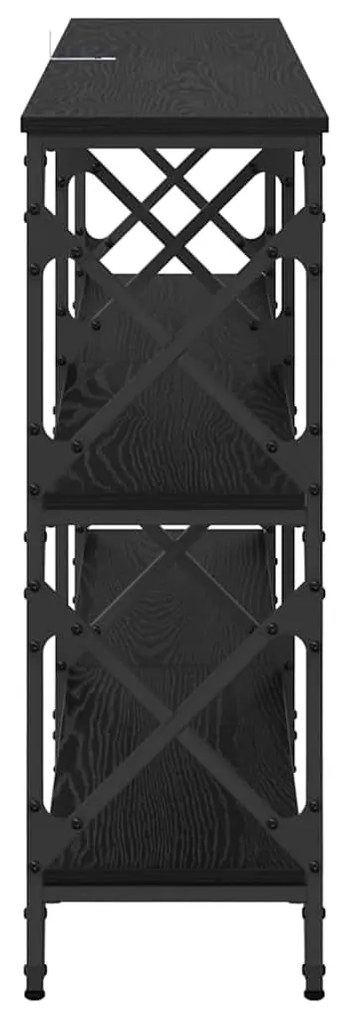 Konzolasztal Musta tammi 156 x 28 x 80,5 cm Faanyag