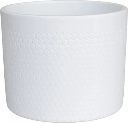 Virágtartó 24 x 22 cm kerámia fehér kerek